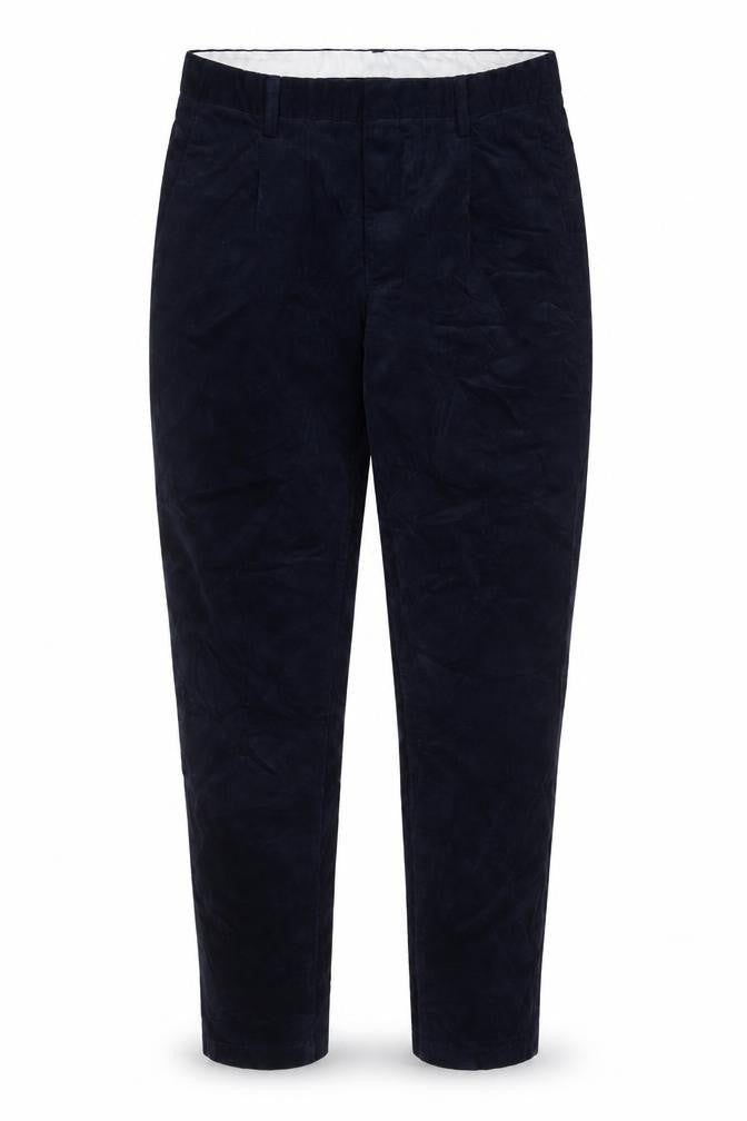 Front view of Autograph men’s blue cotton trousers, size 30, in, 31-inch leg regular zip