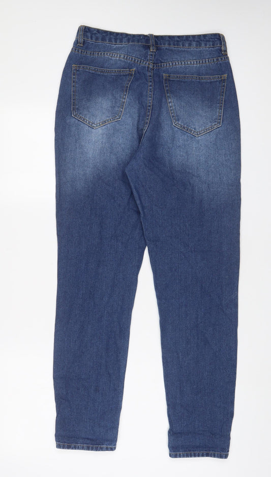 Urban Bliss Womens Blue Cotton Straight Jeans Size 8 L29 in Regular Zip