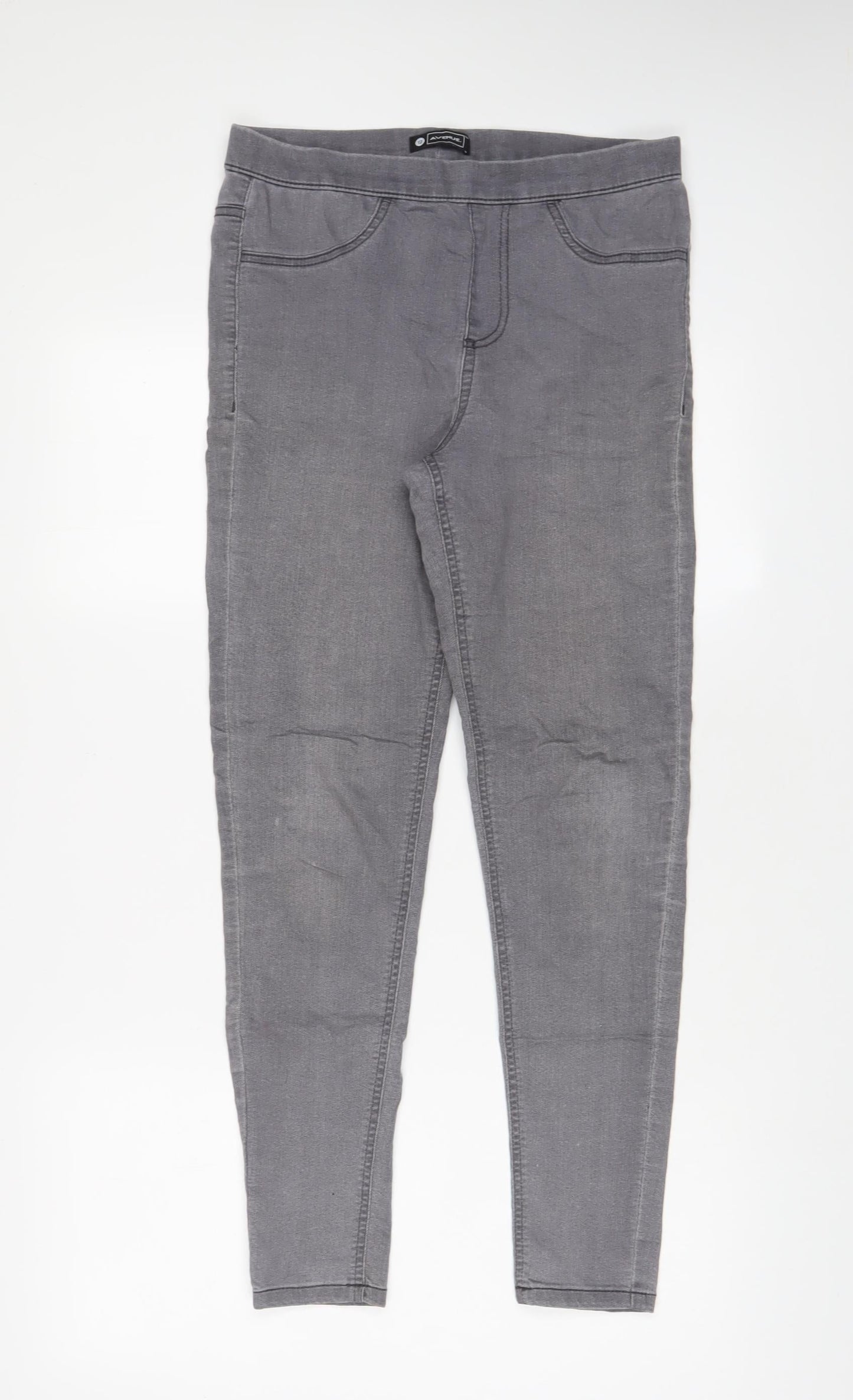 Avenue Womens Grey Cotton Jegging Jeans Size 12 L28 in Regular
