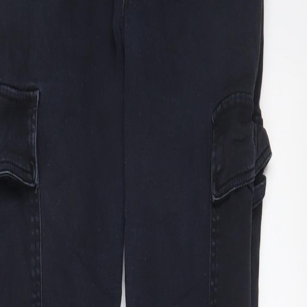 Hollister Womens Blue Cotton Cargo Trousers Size M L28 in Regular Zip