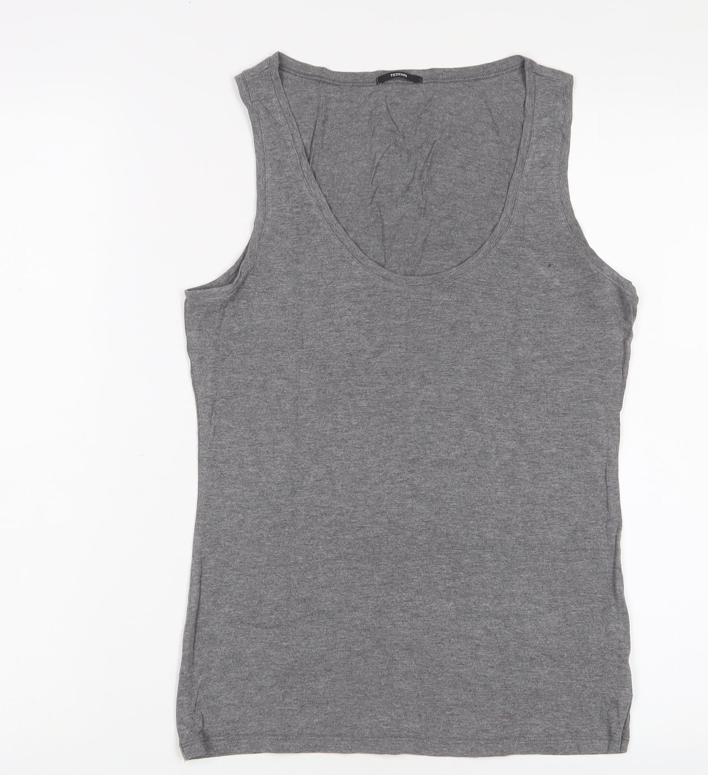 Tezenis Womens Grey Viscose Basic Tank Size L Scoop Neck