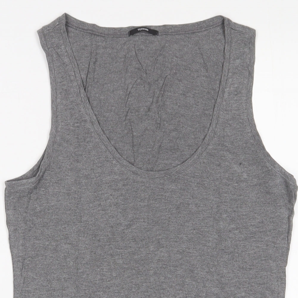 Tezenis Womens Grey Viscose Basic Tank Size L Scoop Neck