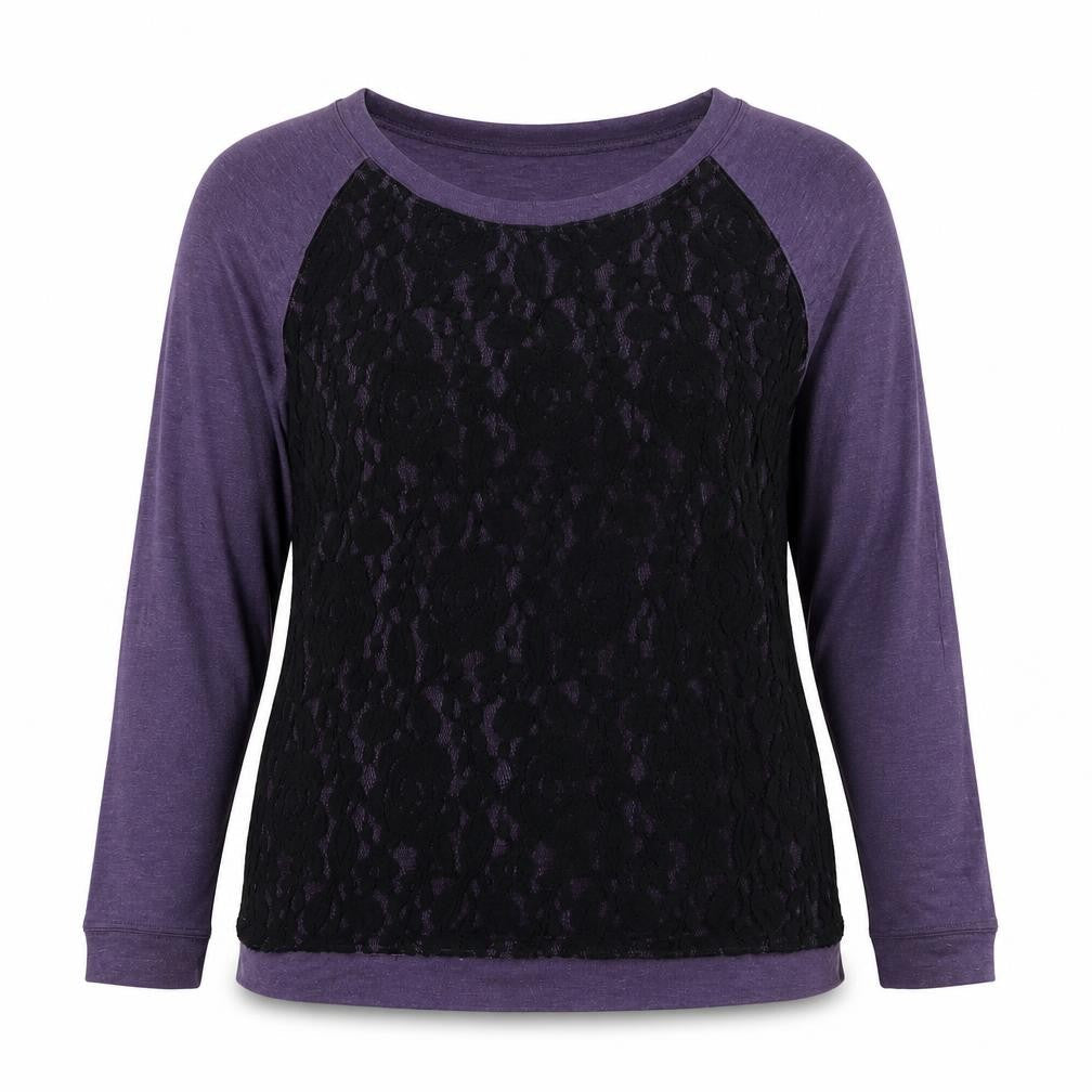 Joseph A Womens Purple Round Neck Viscose Pullover Jumper Size 14
