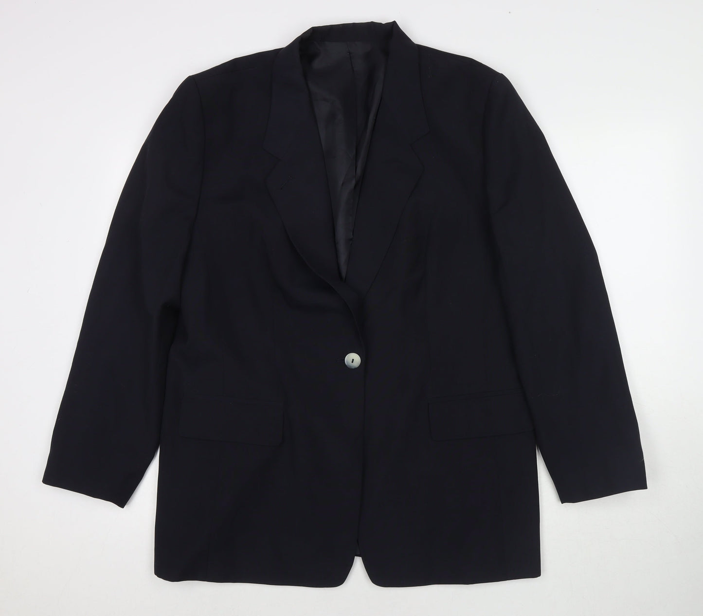 Trevira Womens Black Polyester Jacket Suit Jacket Size 18