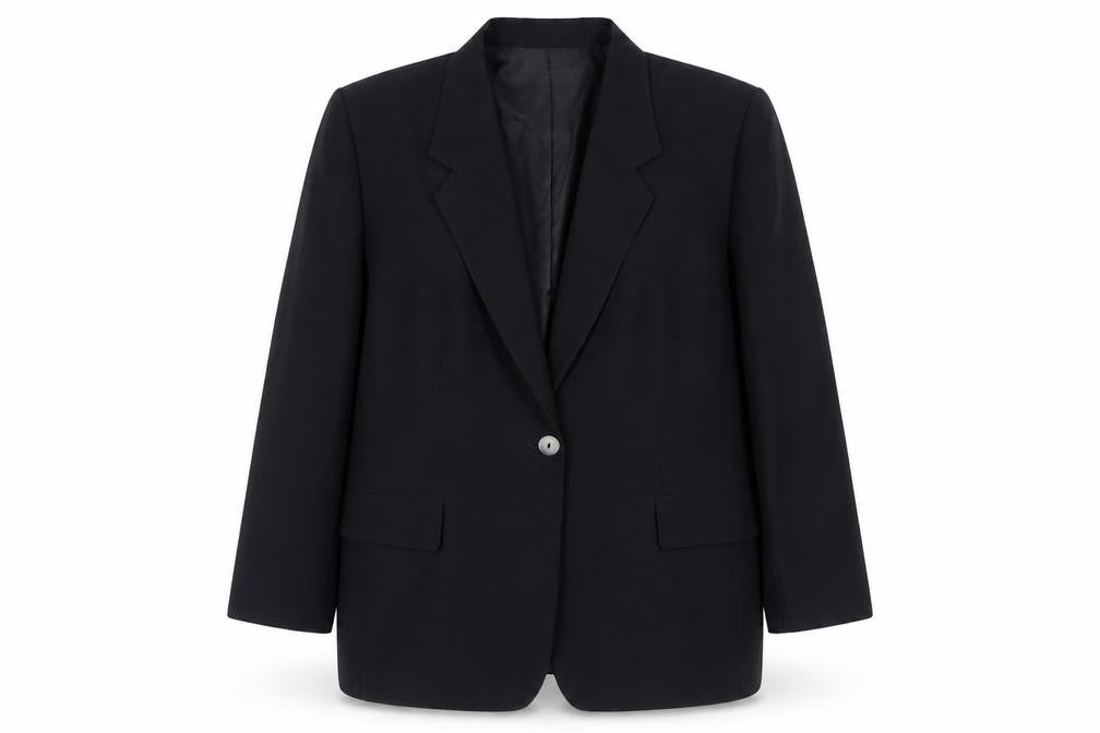 Trevira Womens Black Polyester Jacket Suit Jacket Size 18