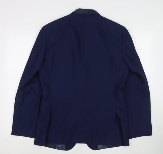 ONESIX5IVE Mens Blue Polyester Jacket Blazer Size 40 Regular