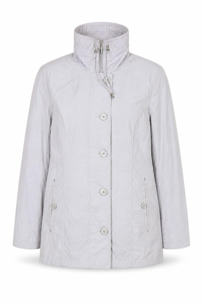 EWM Womens Grey Rain Coat Jacket Size 10 Zip