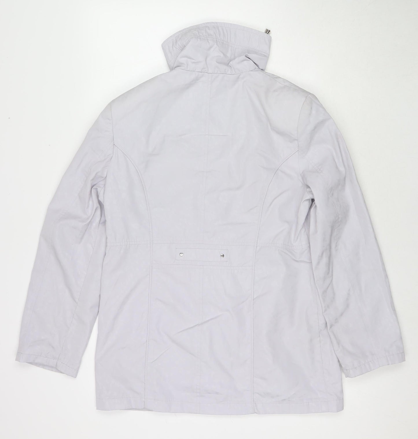 EWM Womens Grey Rain Coat Jacket Size 10 Zip