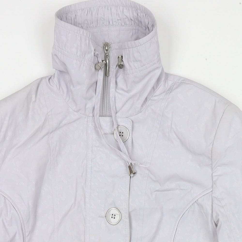 EWM Womens Grey Rain Coat Jacket Size 10 Zip