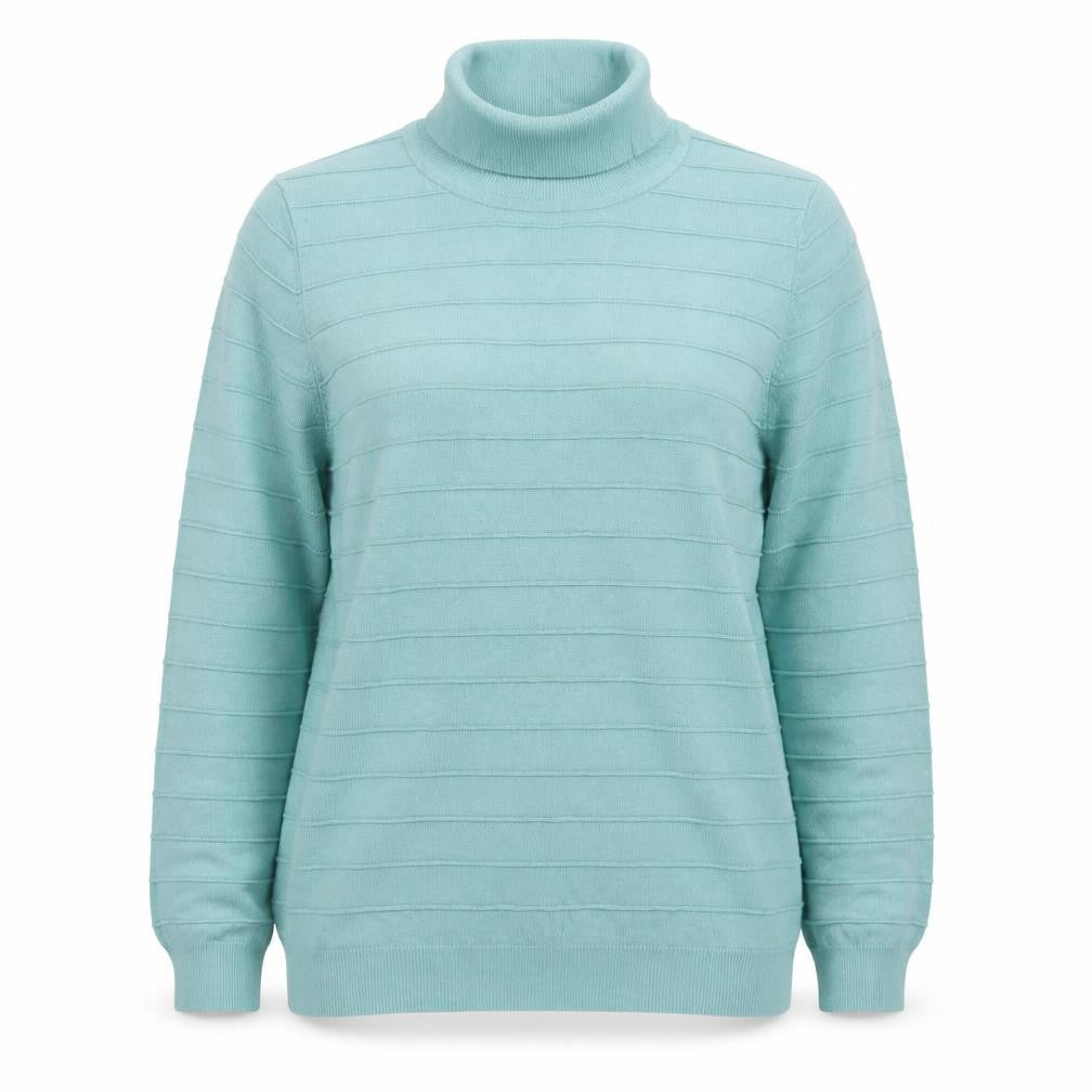 Bonmarché Womens Blue Round Neck Viscose Pullover Jumper Size M