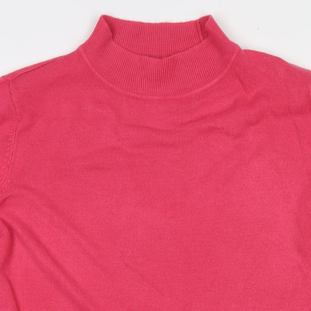 Marks and Spencer Womens Pink Round Neck Acrylic Pullover Jumper Size L