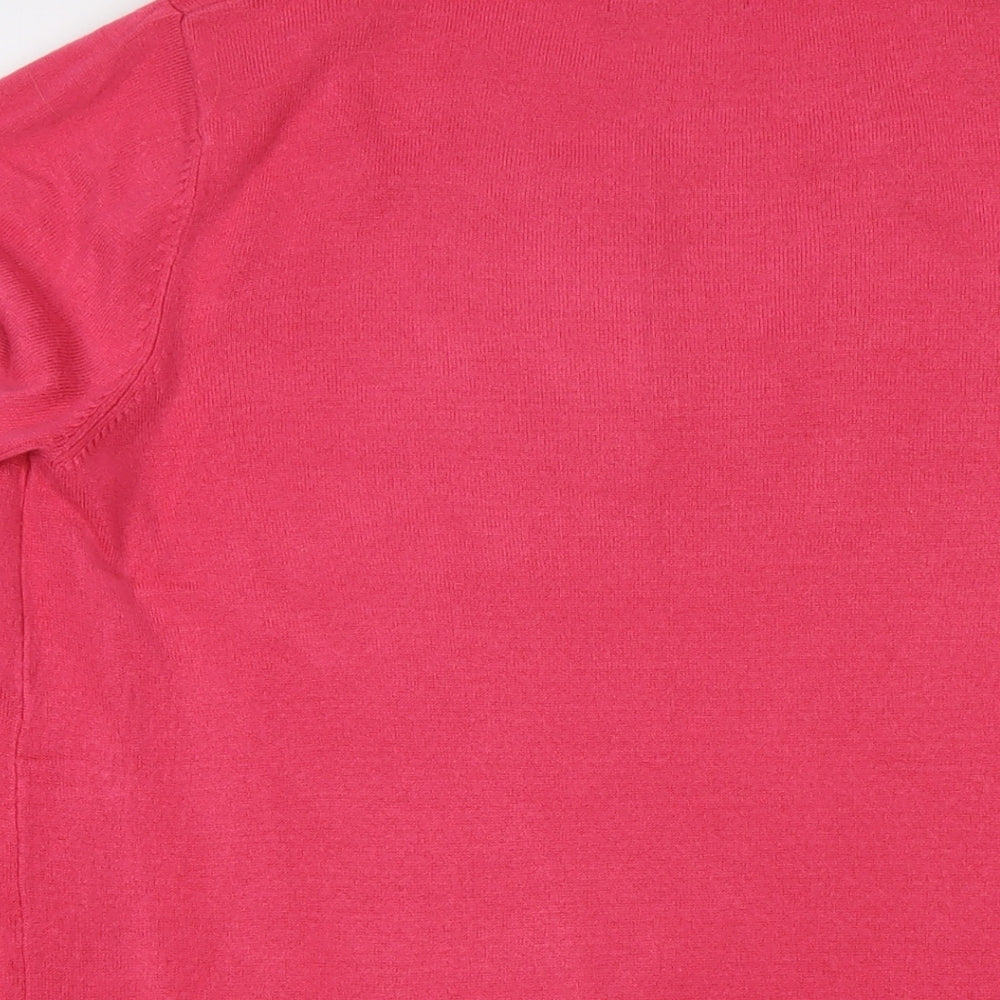 Marks and Spencer Womens Pink Round Neck Acrylic Pullover Jumper Size L