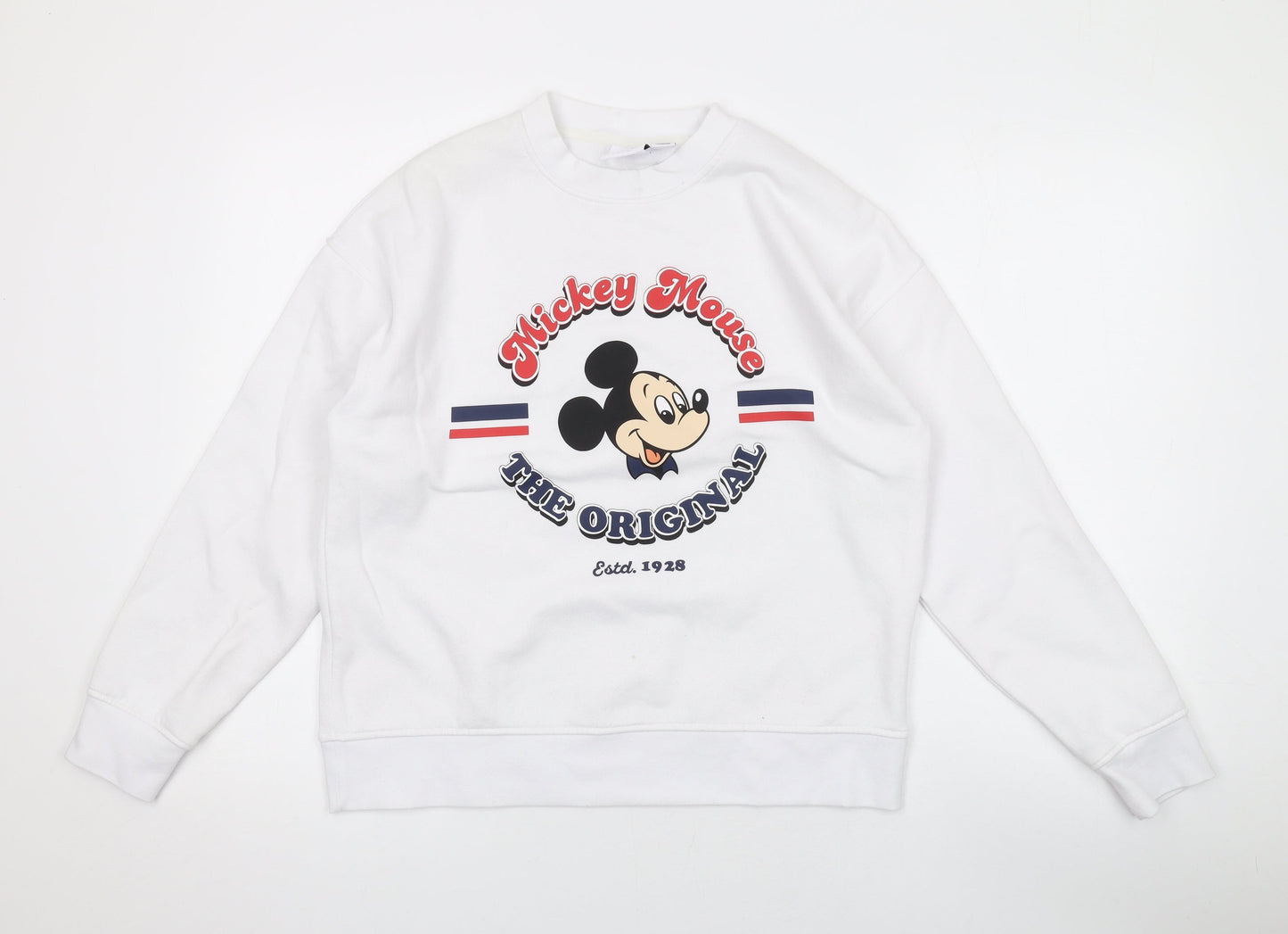 Disney Womens White Polyester Pullover Sweatshirt Size XS Pullover