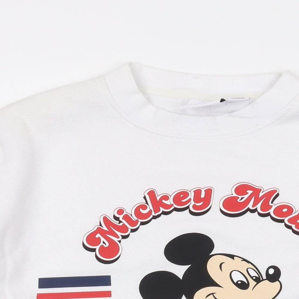 Disney Womens White Polyester Pullover Sweatshirt Size XS Pullover