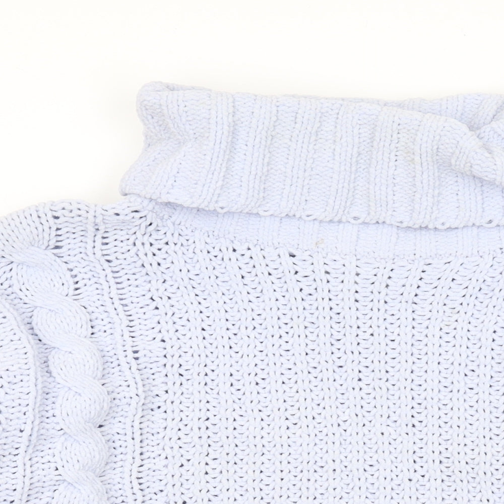 Hollister Womens Blue Roll Neck Acrylic Pullover Jumper Size M