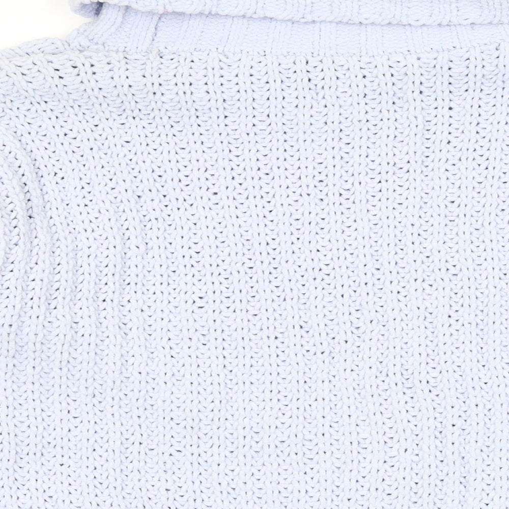 Hollister Womens Blue Roll Neck Acrylic Pullover Jumper Size M