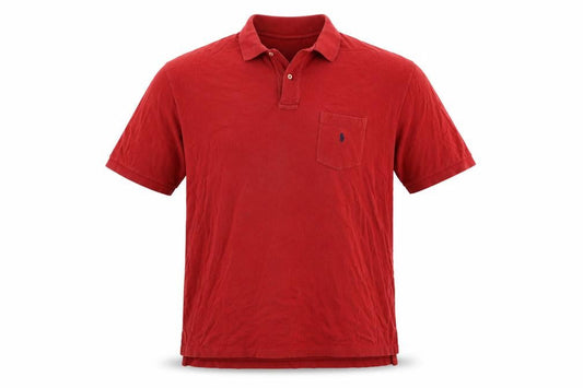 Polo Ralph Lauren Mens Red Cotton Polo Size XL Collared Button - Vintage
