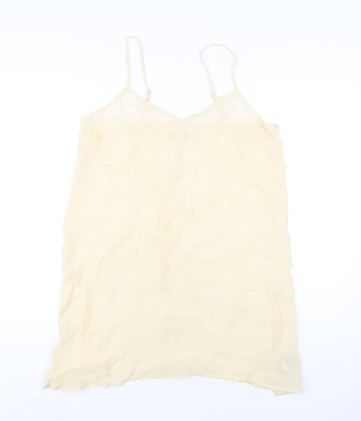 Marks and Spencer Womens Ivory Viscose Slip Dress Size 12 V-Neck Pullover
