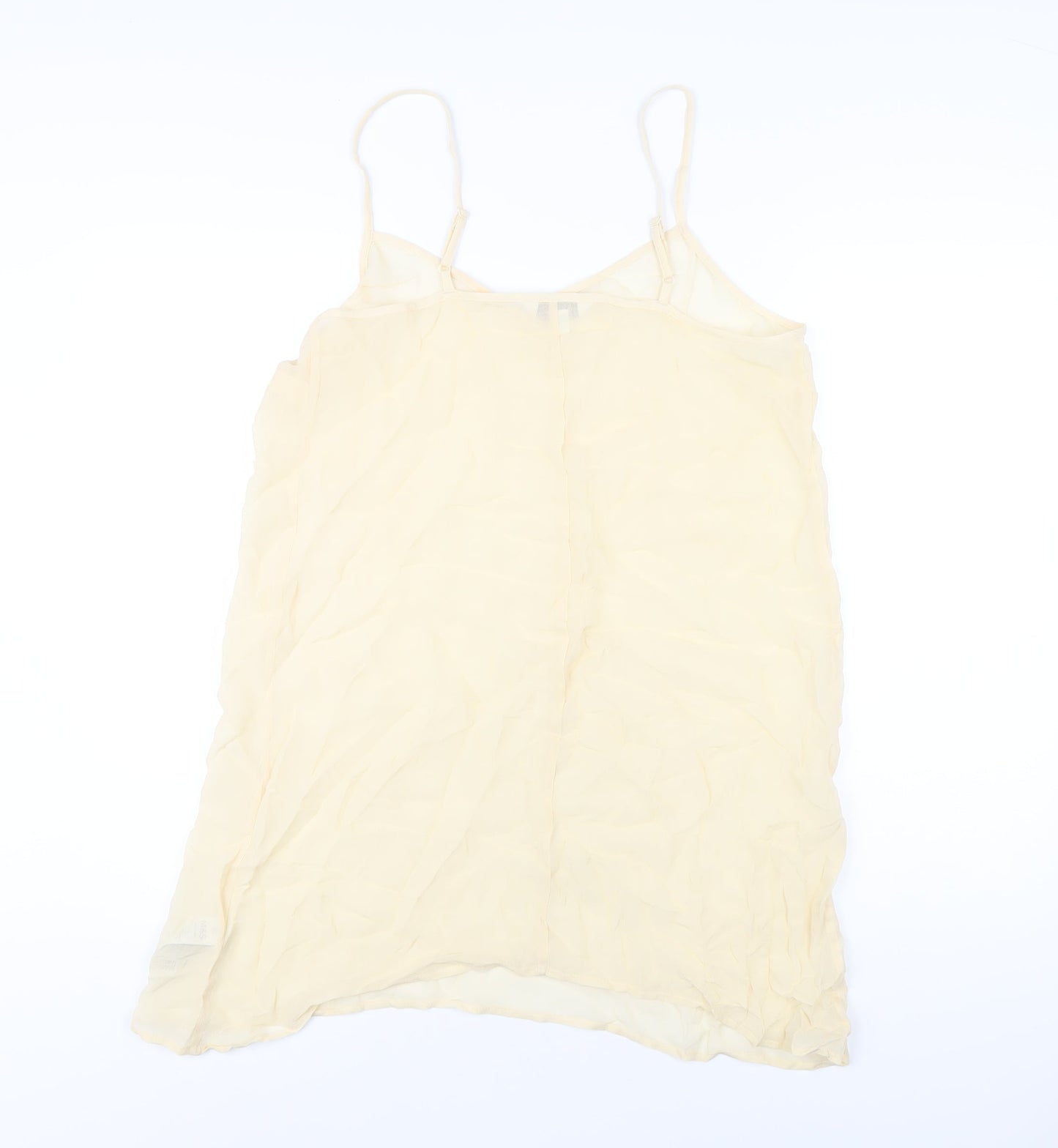 Marks and Spencer Womens Ivory Viscose Slip Dress Size 12 V-Neck Pullover