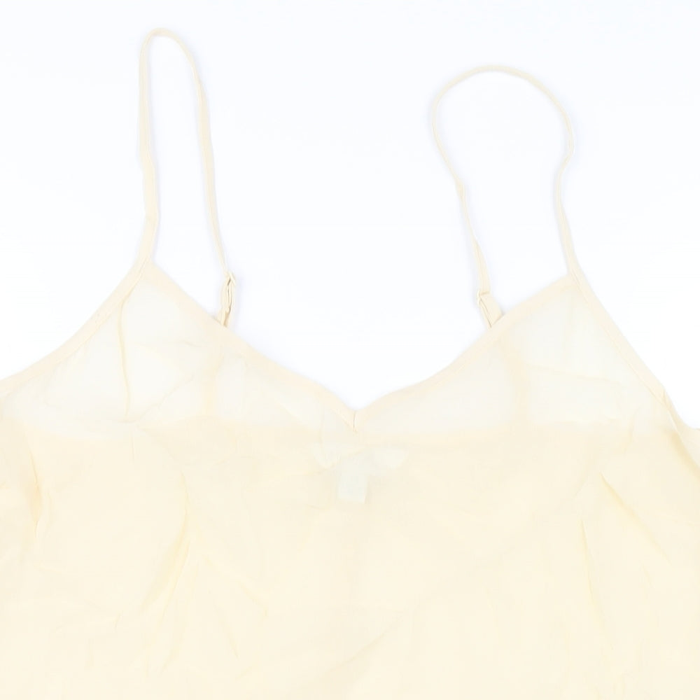 Marks and Spencer Womens Ivory Viscose Slip Dress Size 12 V-Neck Pullover