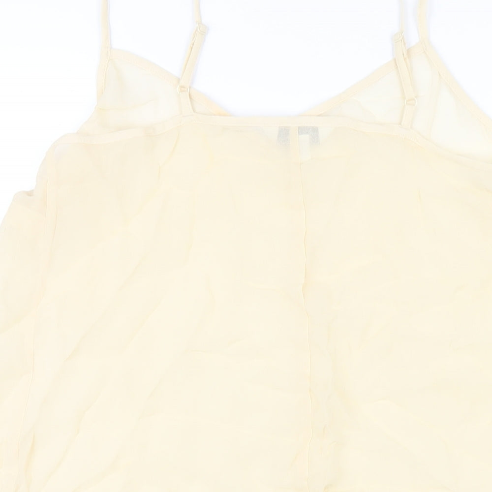 Marks and Spencer Womens Ivory Viscose Slip Dress Size 12 V-Neck Pullover