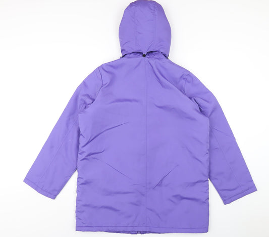 Being Casual Womens Purple Rain Coat Coat Size 12 Zip