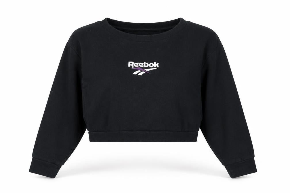 Womens UK XL Regular Reebok Black Pullover Sweatshirt