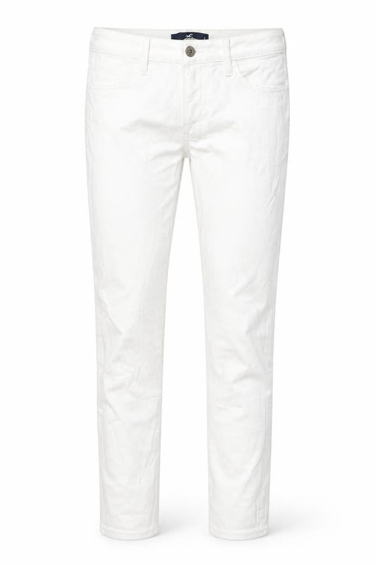 Hollister Womens White Cotton Skinny Jeans Size 27 in L28 in Regular Button