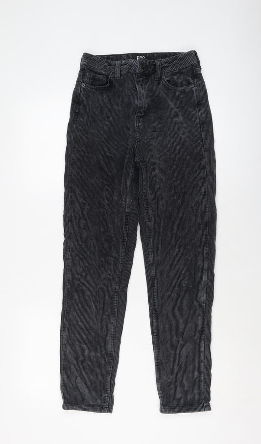 BDG Womens Grey Cotton Trousers Size 24 in L32 in Regular Button