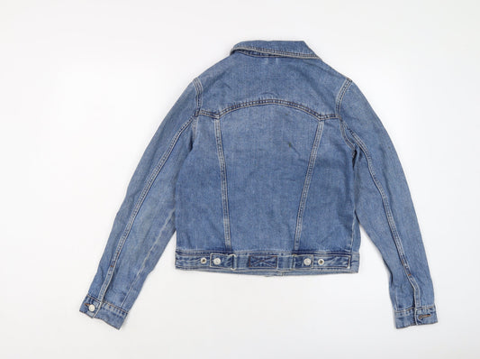 Topshop Womens Blue Jacket Size 8 Button