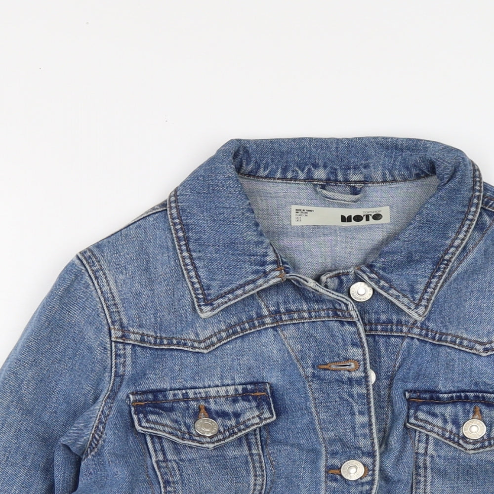 Topshop Womens Blue Jacket Size 8 Button