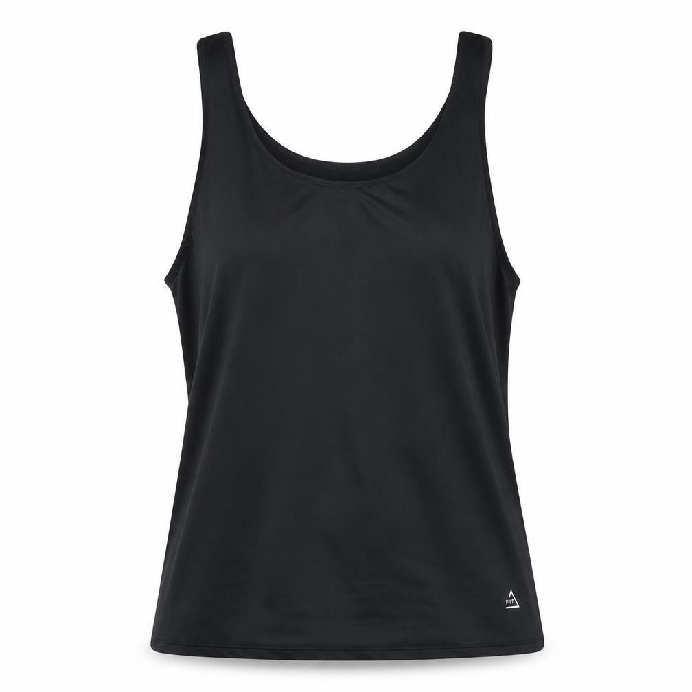 Boohoo Womens Black Polyester Basic Tank Size 6 Round Neck Pullover