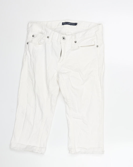 Ralph Lauren Sport Womens White Cotton Bermuda Shorts Size 26 in L14 in Regular Zip - Raw Hem