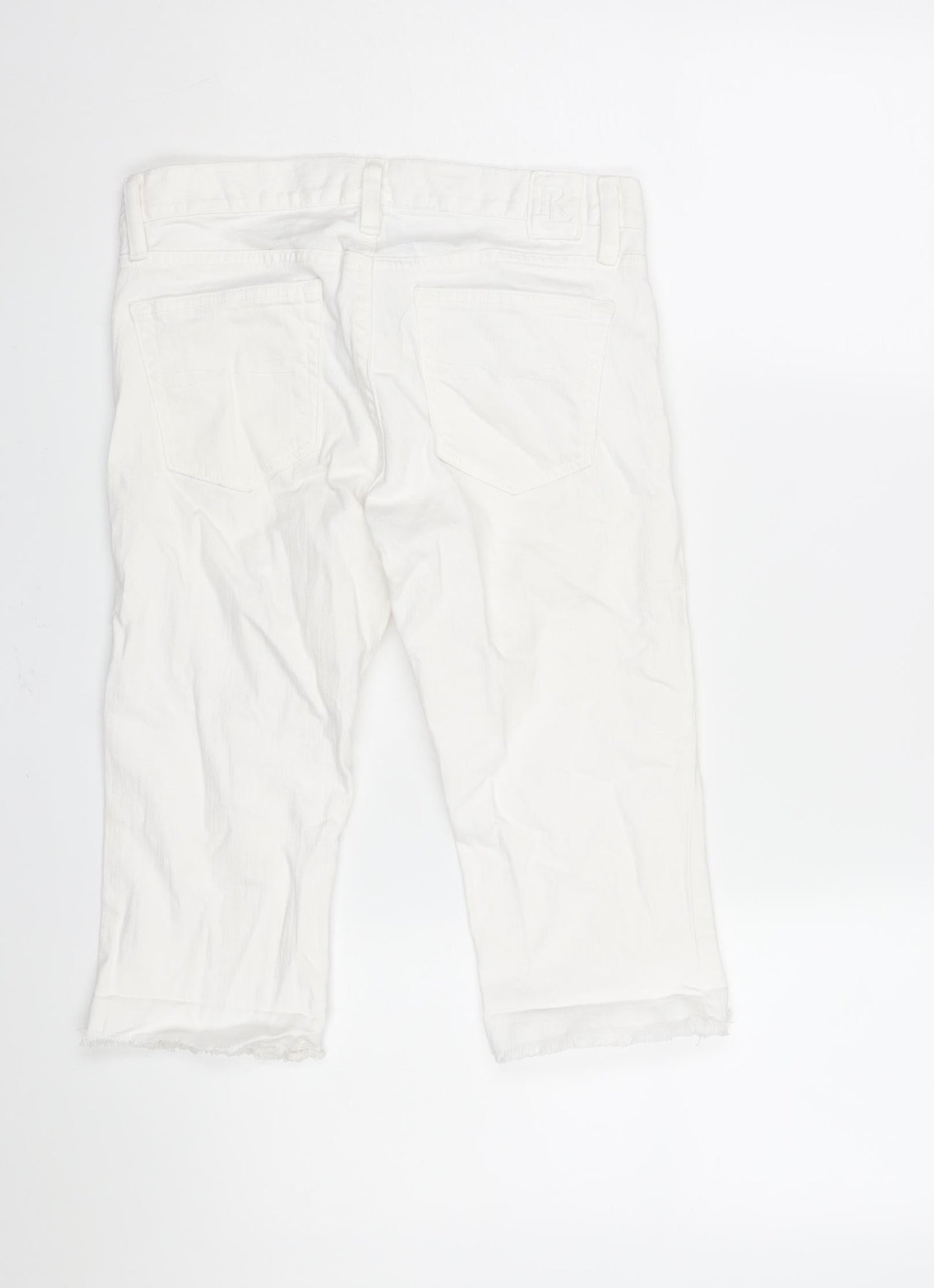 Ralph Lauren Sport Womens White Cotton Bermuda Shorts Size 26 in L14 in Regular Zip - Raw Hem
