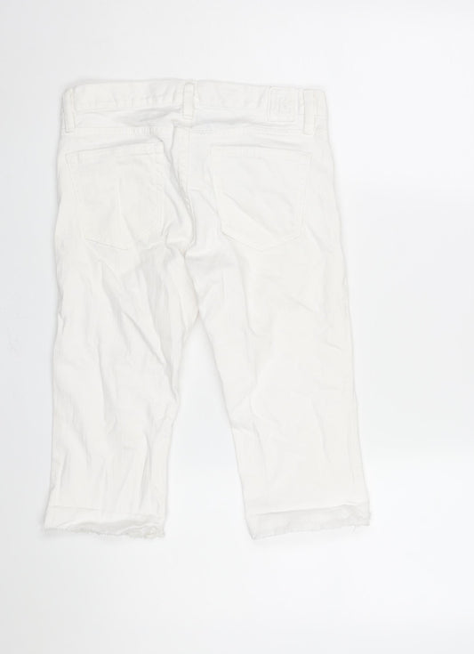 Ralph Lauren Sport Womens White Cotton Bermuda Shorts Size 26 in L14 in Regular Zip - Raw Hem