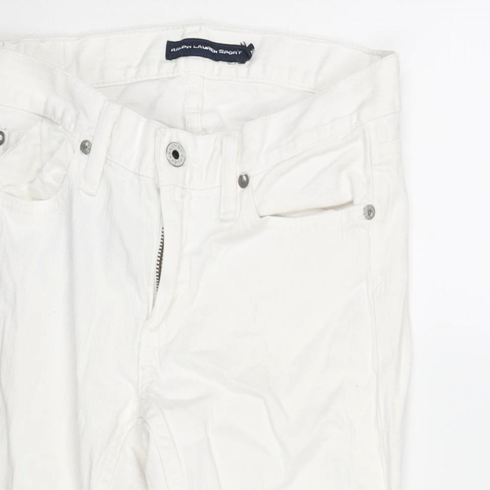 Ralph Lauren Sport Womens White Cotton Bermuda Shorts Size 26 in L14 in Regular Zip - Raw Hem