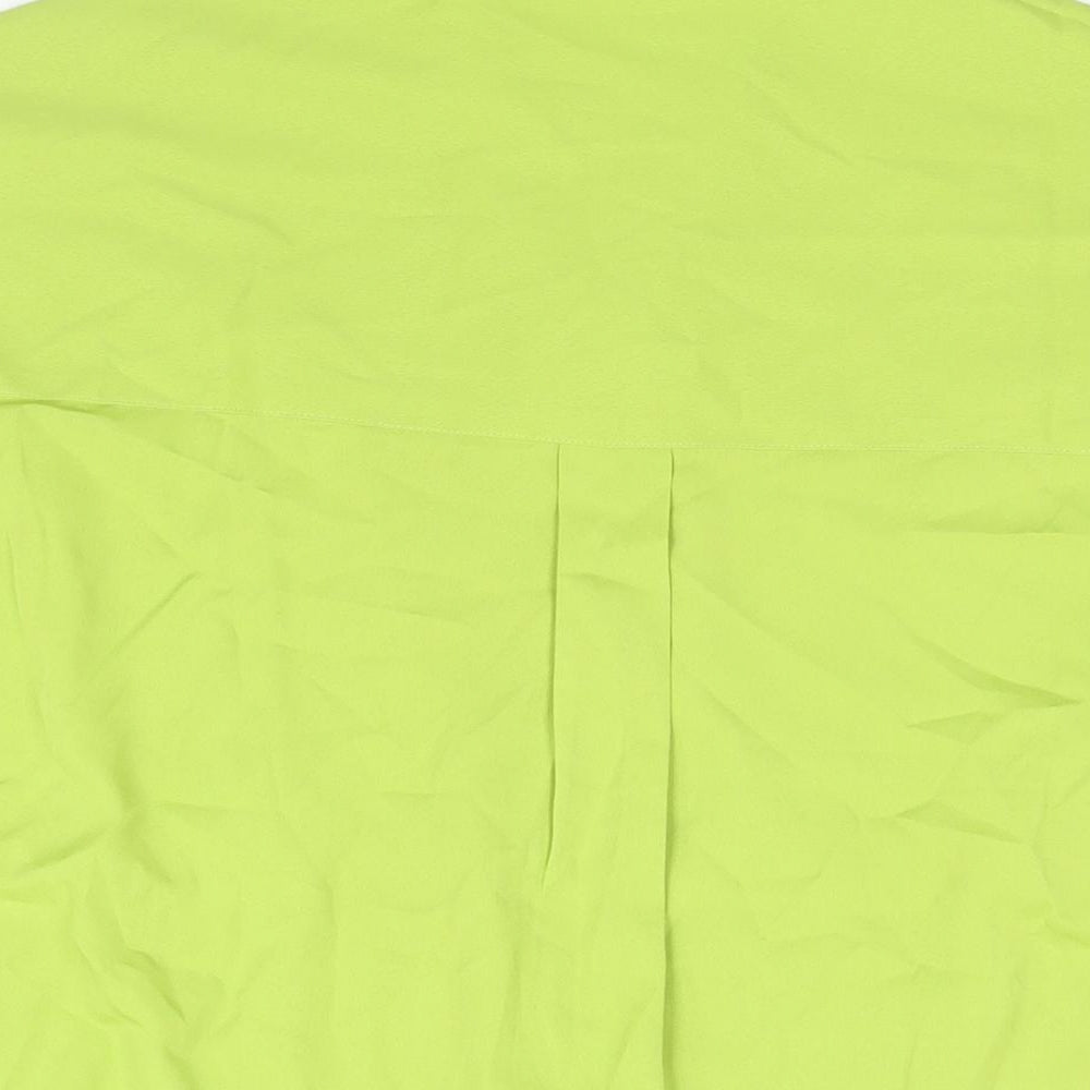 French Connection Womens Gold Polyester Basic Blouse Size L Collared