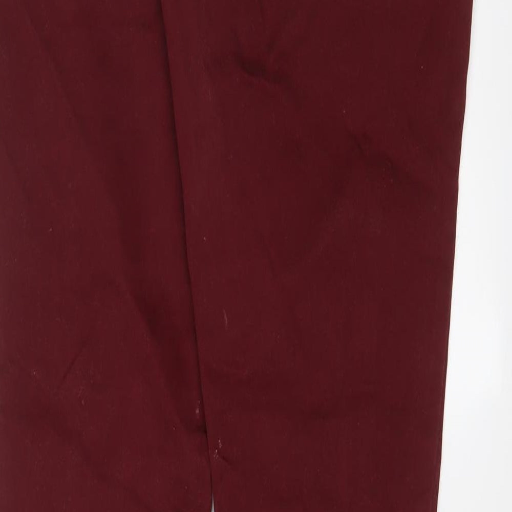 F&F Womens Red Cotton Skinny Jeans Size 10 L27 in Regular Zip - Ankle Zips