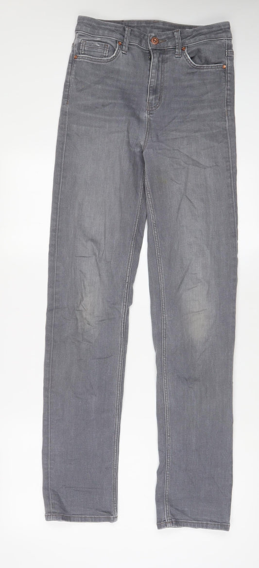 Marks and Spencer Womens Grey Cotton Skinny Jeans Size 8 L33 in Regular Zip