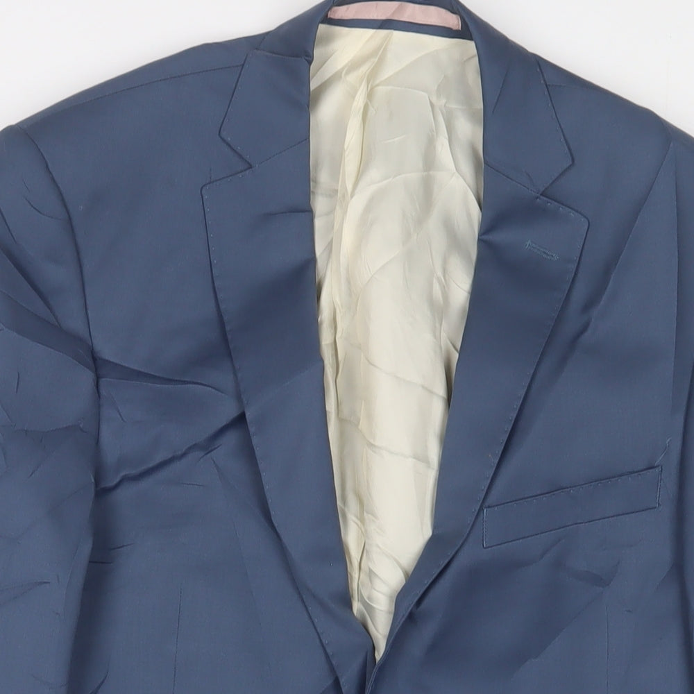 French Connection Mens Blue Wool Jacket Suit Jacket Size 38 Regular - Inside Pockets