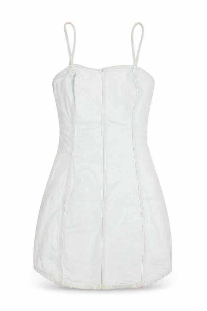Zara Womens Blue Cotton A-Line Size XS Square Neck Zip