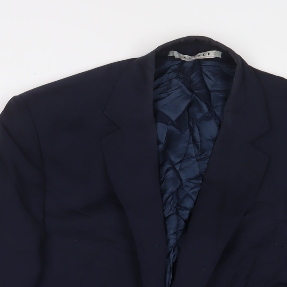 Alexandra Mens Blue Wool Jacket Suit Jacket Size 42 Regular