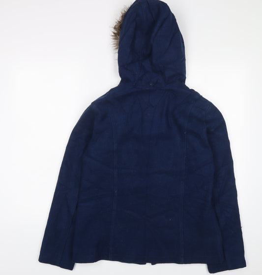 Marks and Spencer Womens Blue Jacket Coat Size 12 Zip