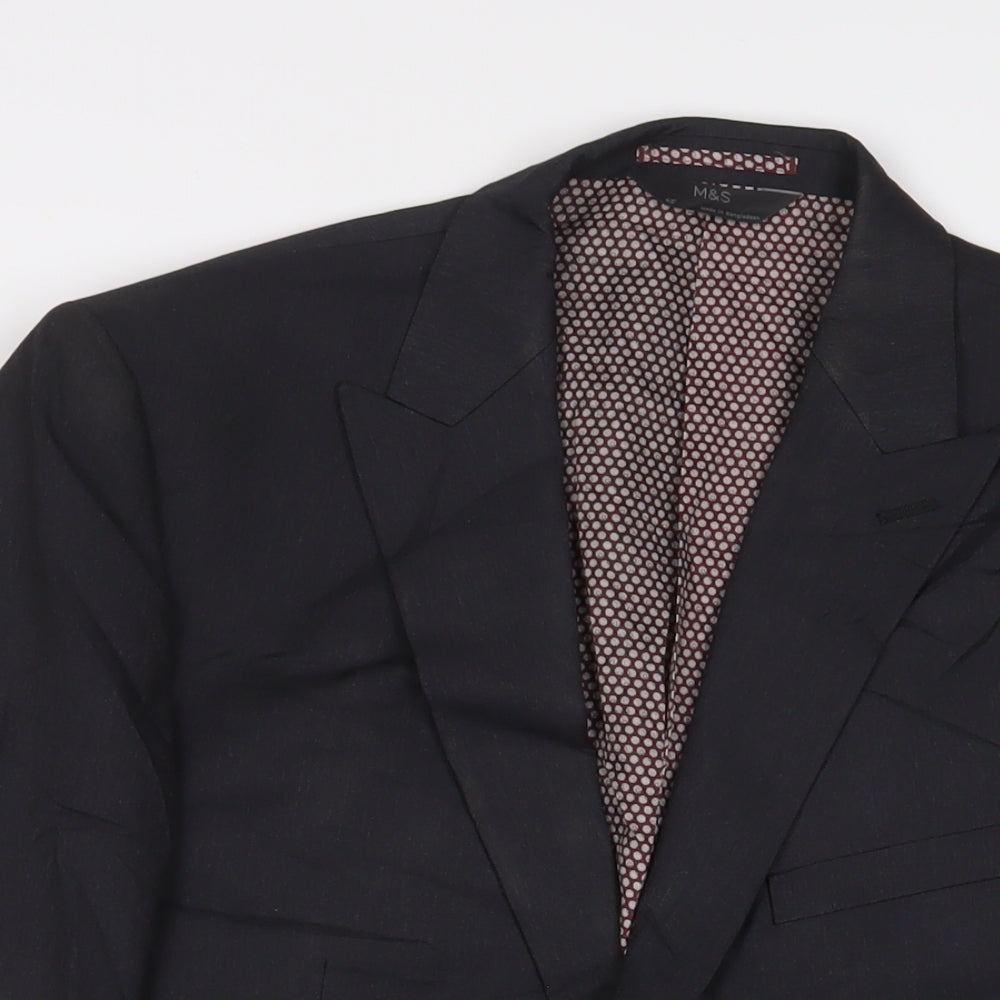 Marks and Spencer Mens Grey Polyester Jacket Suit Jacket Size 42 Regular