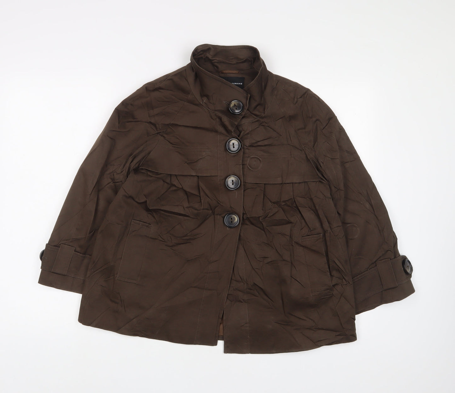 Dorothy Perkins Womens Brown Jacket Size 14 Button