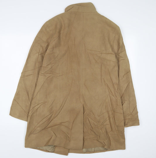 Lady Line Womens Beige Overcoat Coat Size 12 Button - Pockets