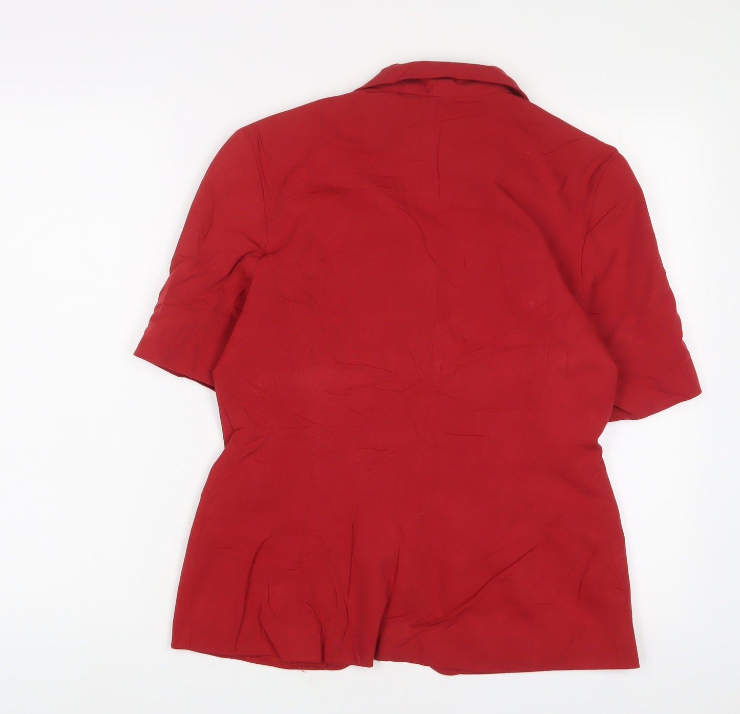 Etam Womens Red Jacket Blazer Size 12 Button