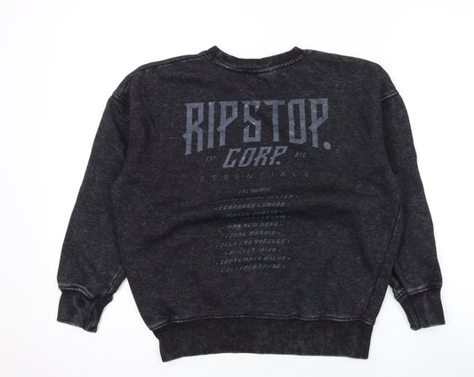 Ripstop Womens Grey Cotton Pullover Sweatshirt Size S Pullover