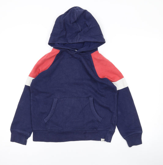 Gap Boys Blue Colourblock Cotton Pullover Hoodie Size M Pullover