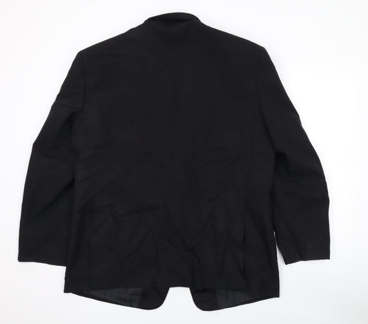 Greenwoods Classic Mens Black Polyester Jacket Suit Jacket Size 42 Regular